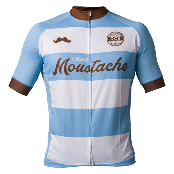 Monsieur Moustache Retro Cycling Shirt voorkant